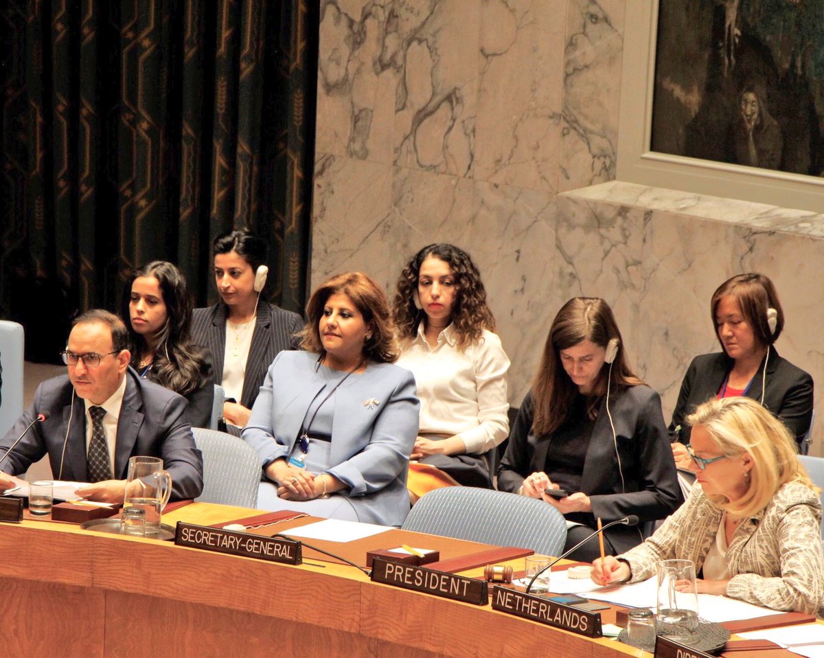 KvanOosterom's tweet photo. It does not happen very often that women outnumber men around the table of the Security Council.
Today Netherlands Presidency @SigridKaag made it happen, with thanks to other delegations.
#InternationalWomensDay https://t.co/ZURSL04WQb