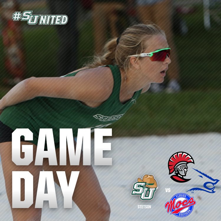 StetsonBeach's tweet photo. Rise and 😎, it's a #HattersGameDay!  Stetson hosts Tampa, Texas A&amp;M - Kingsville, and Florida Southern today at the Cooper Beach Courts.  It all starts at 8 am! #SUnited https://t.co/GWtPTacy0C