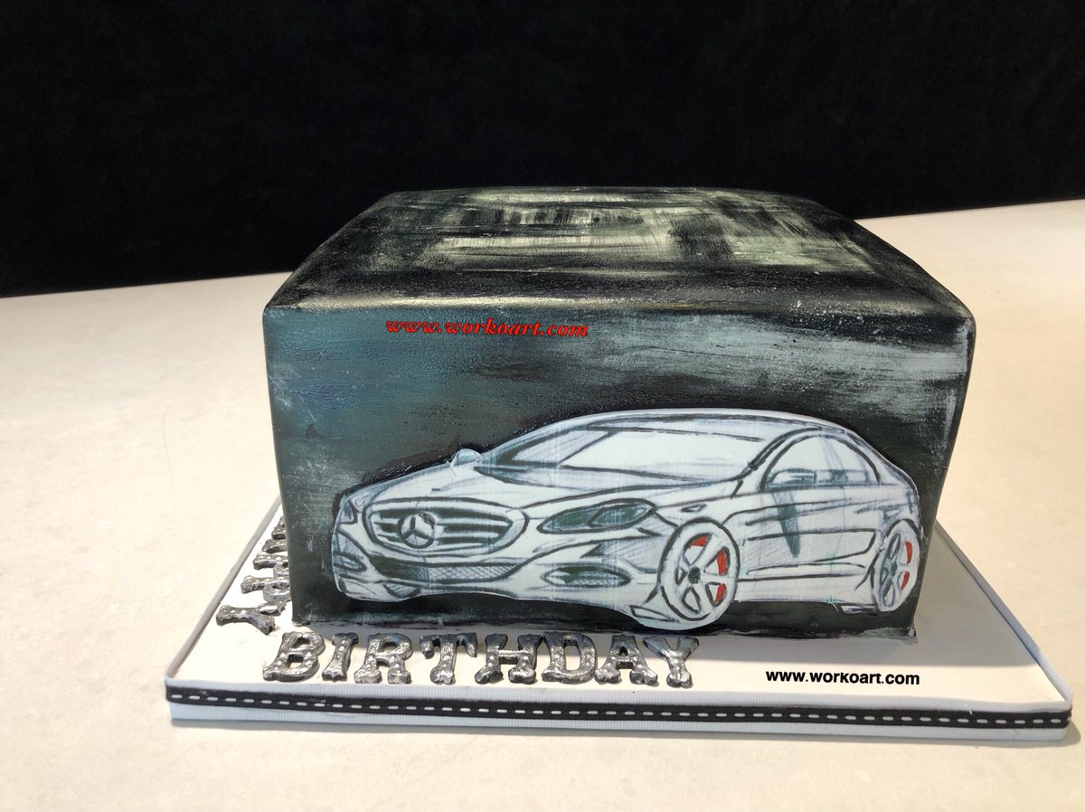 Work_o_Art's tweet photo. Car + Cake  
#BoyAreBoys  #DreamMachine  #HandPainted #ChalkBoardCake https://t.co/4Tmfk1RI6R