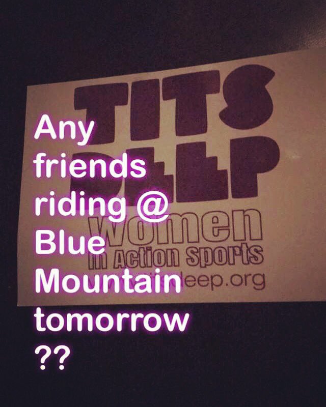 TitsDeep's tweet photo. Any shred friends tomorrow??? #titsdeep #titsdeepwomeninactionsports #girlswhoride @BlueMtnResort 💕💕🏂🏂 https://t.co/4bNoaZ8Bzy