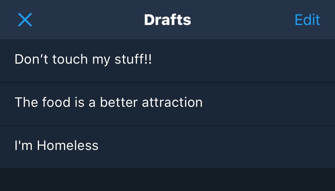 My twitter drafts are a wild ride!