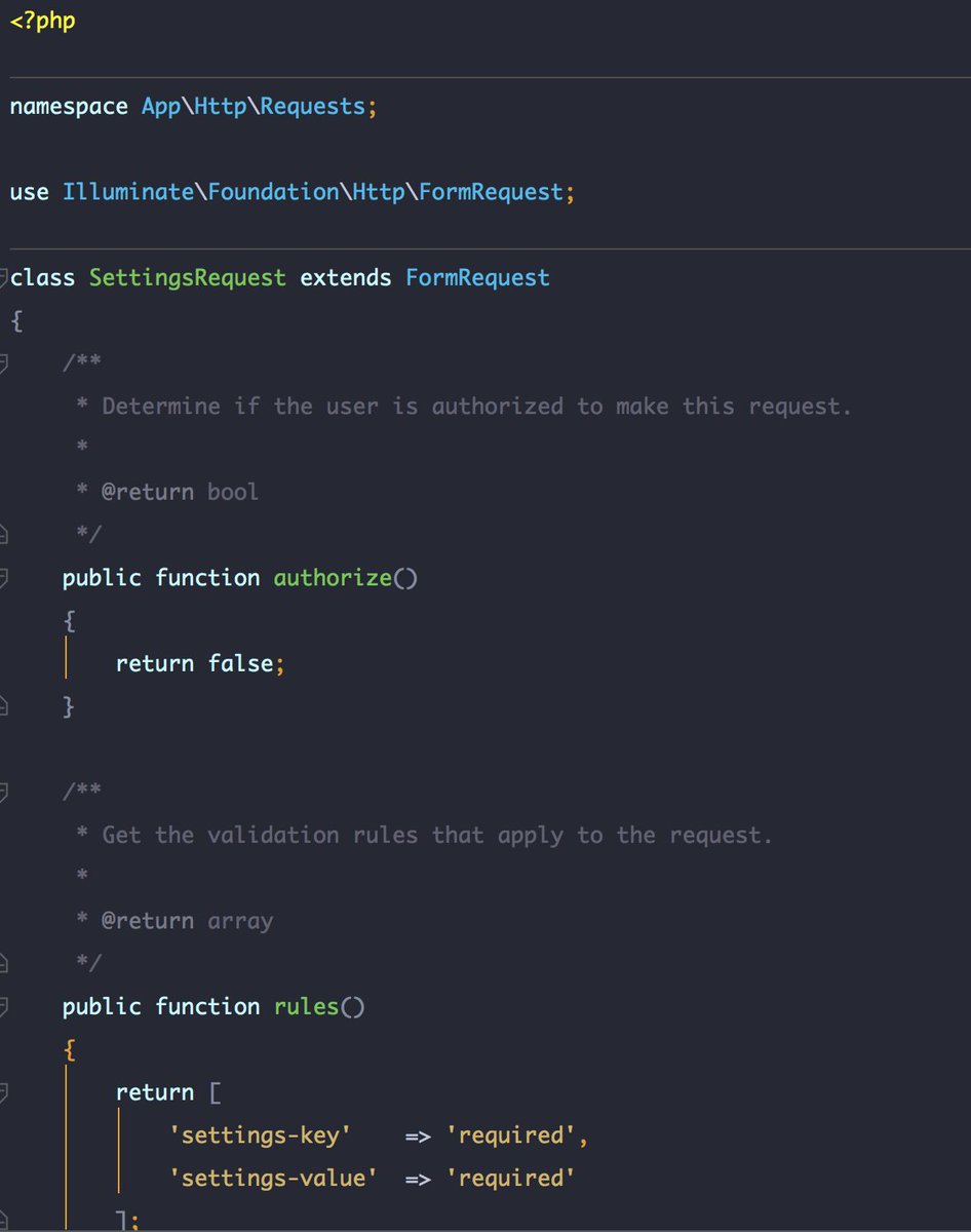 scriptuous's tweet image. #laraveltips Use FormRequests to encapsulate the exact details of any form into an object against a set of requirement checks. Helps form the architectural boundary of incoming user data and fits well into a hexagonal architecture laravel.com/docs/5.6/valid…