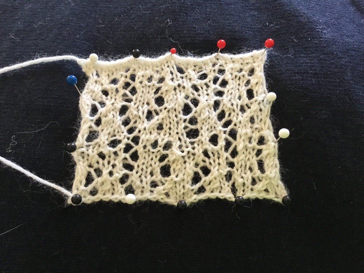 This is the "unsettling" one. Big holes alternate with tightly knitted sections in a very random-looking pattern.