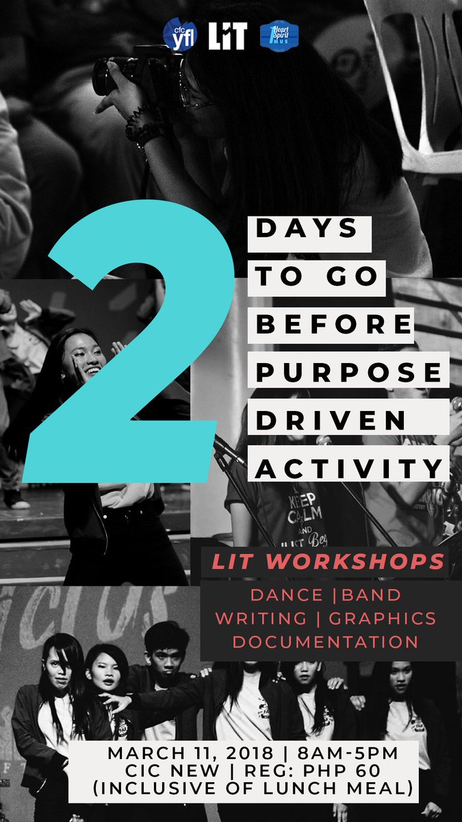 MFCyouthCAVITE's tweet photo. To register, click here: https://t.co/zTq8cHshGR
See you on Sunday with your instruments or equipments of your chosen workshop! π
#OneCavite
#AllOut
#PurposeDrivenActivity
#LitWorkshops https://t.co/EY87oUlLYd