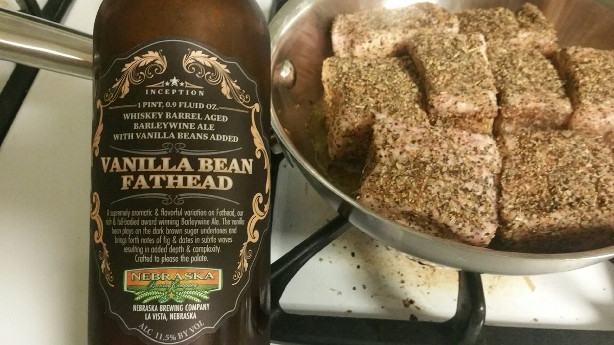 BeerDownHere's tweet photo. Loving this @NEBrewingCo Vanilla Bean Fathead Barlywine picked up from @steinsdeli this afternoon!  It also pairs well with this delicious pork belly!
.
#craftbeer #beerdownhere #nola #drinkgoodbeer #supportlocal #craftbeernola #neworleansbeer #louisianacraftbeer https://t.co/0hAtnfB85M