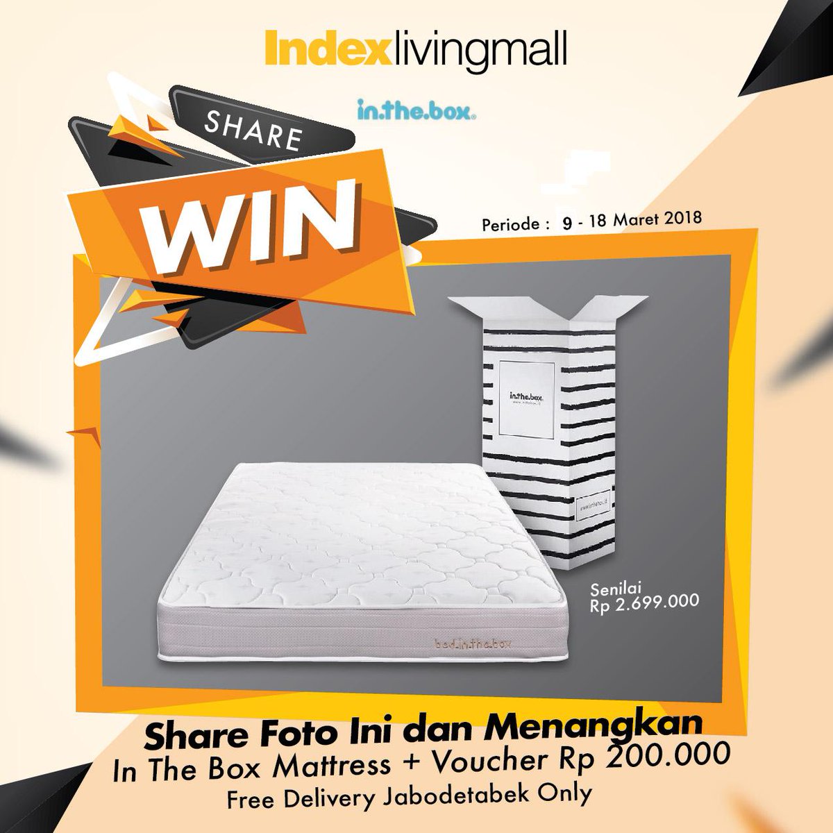 Transmart_IND's tweet photo. RETWEET postingan ini di akun sosial media Anda, berikan caption terbaik mengapa kasur ini harus jadi milik Anda dan siap-siap jadi pemenangnya! Simak info lengkapnya di https://t.co/oiZY0c8gwa https://t.co/Yl4IDBVSpK