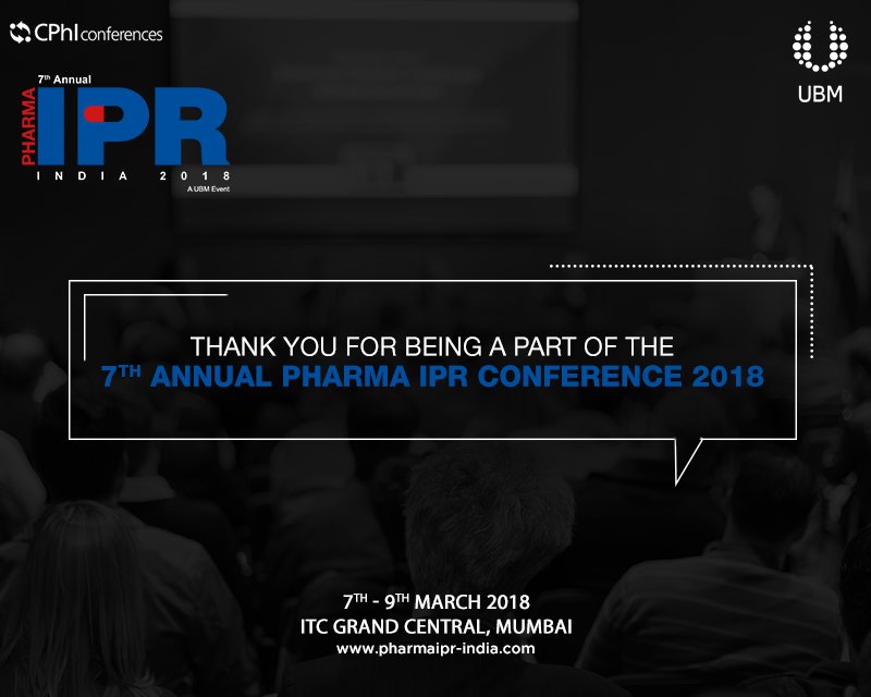 IPR2018's tweet image. We were truly grateful to have you for the Pharma IPR Conference 2018. We thank you for making this conference an exceptional success and look forward to have your presence for our next event. 

@CPhI_Conference 
#IPR2018
#CPhIconferences