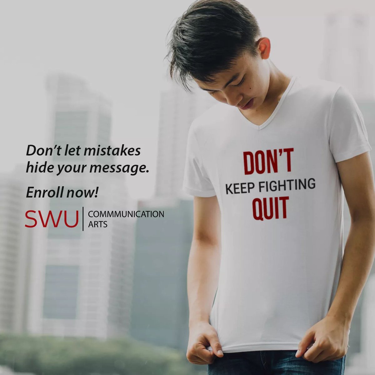 Do it right. Say it right. Learn how at SWU PHINMA's School of Design & Communication. #swunext #designforpeople