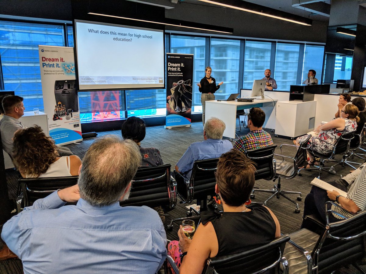 MarcBrandonKM's tweet photo. Thank you @QUT @DrMiaWoodruff showcasing the future of healthcare: biofabrication, Machine learning and 3D printing. https://t.co/Slp56FnXwT