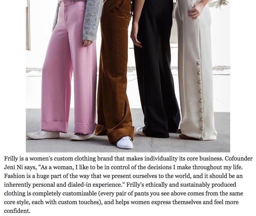 thefrilly's tweet photo. @businessinsider compiled a list of "12 female-founded startups to support for International Women's Day" and frilly is one of them | read more here: https://t.co/GU8V5sBLJP https://t.co/x3WDGrKJ47