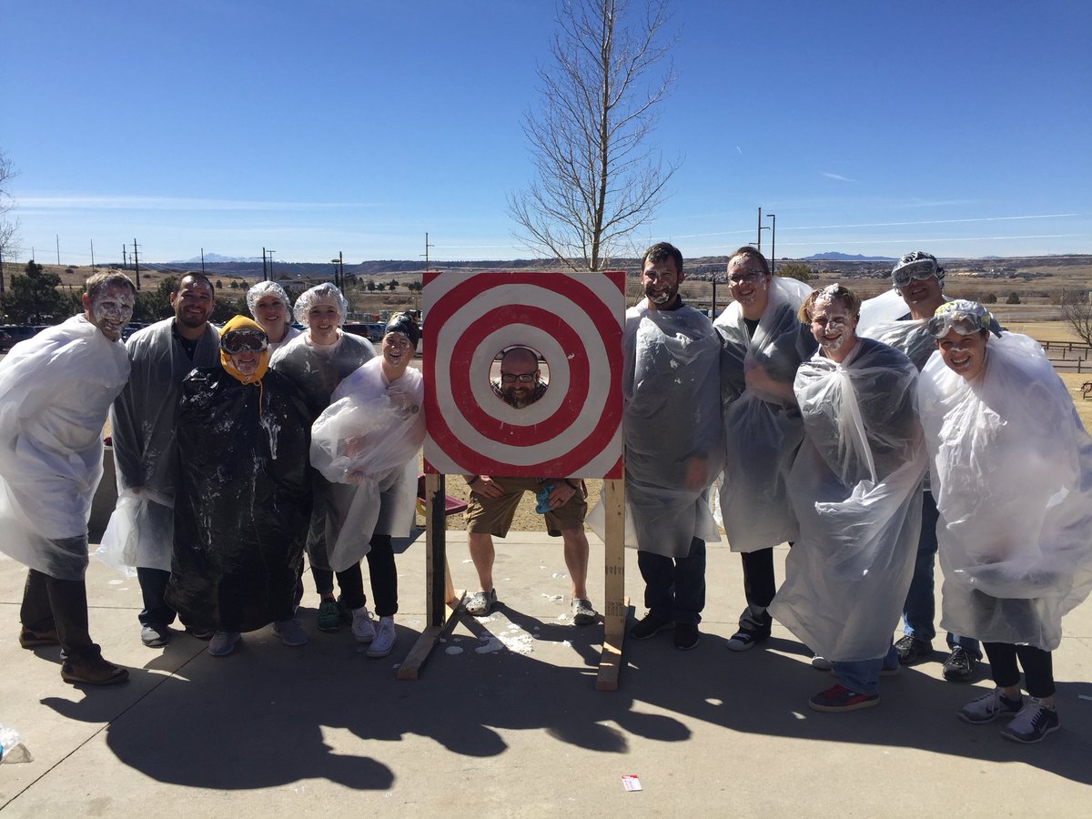 phsmustangs's tweet image. More Wish Week fun- pie a teacher and dodgeball #2savage4cancer