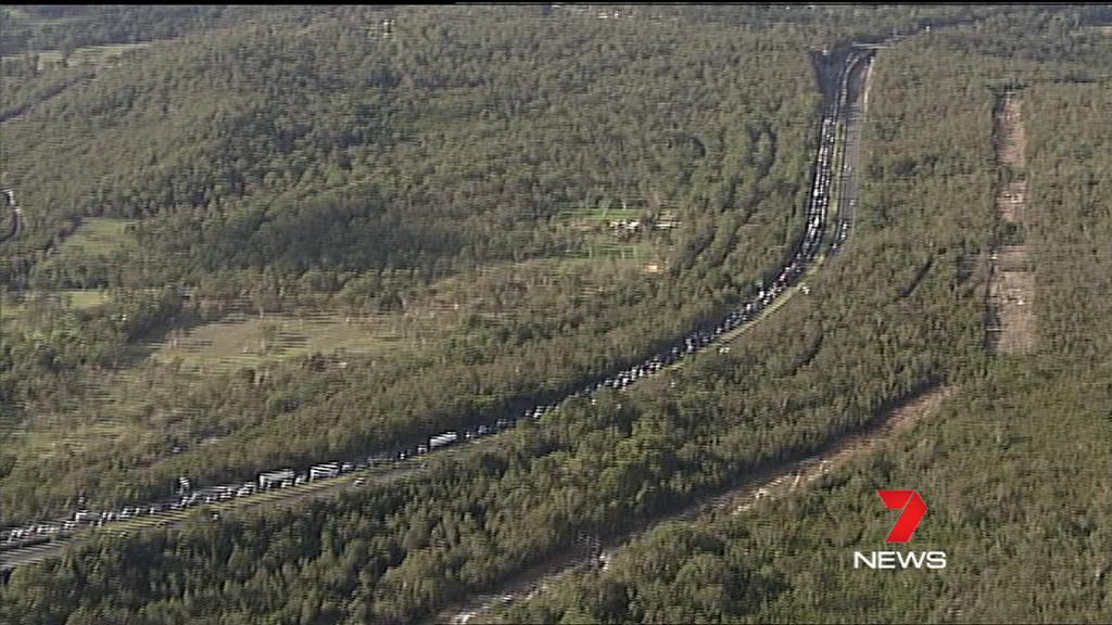 7NewsSydney's tweet photo. Mount White: Police say a driver has died after the vehicle he was in collided with a truck on the Pacific Motorway. The driver of the truck has been transported to hospital. #MountWhite #7News https://t.co/kaYJEkU5Sj