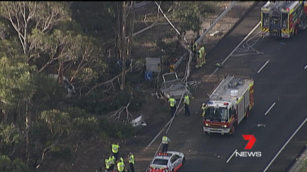 7NewsSydney's tweet photo. Mount White: Police say a driver has died after the vehicle he was in collided with a truck on the Pacific Motorway. The driver of the truck has been transported to hospital. #MountWhite #7News https://t.co/kaYJEkU5Sj