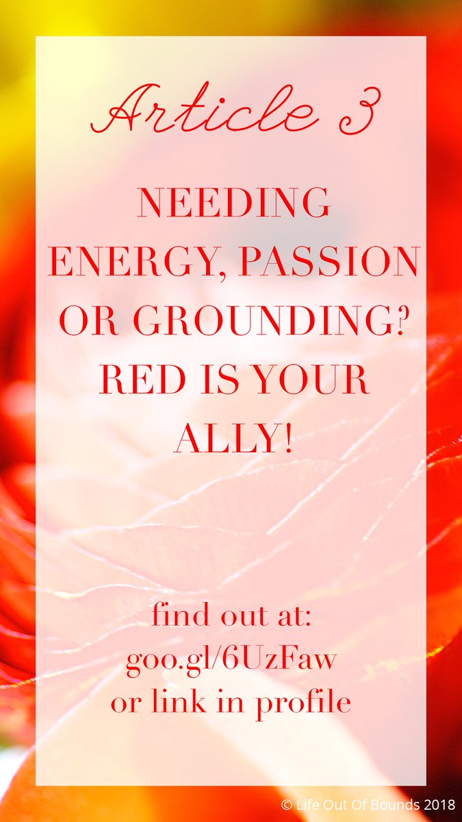 LifeOutOfBounds's tweet photo. Needing Energy, Passion or Grounding? Red is your ally! - The benefits of #color red https://t.co/eOOe962yGQ @lifepnet #colortherapy https://t.co/uXpAoJahFC