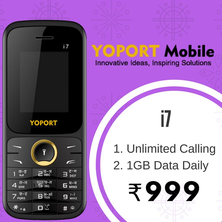 Limited Offer Buy i7 and get
Unlimited Calling 
1Gb Data Daily 
In Just ₹999
ow.ly/kNFN30iDE4V #YoportMobile