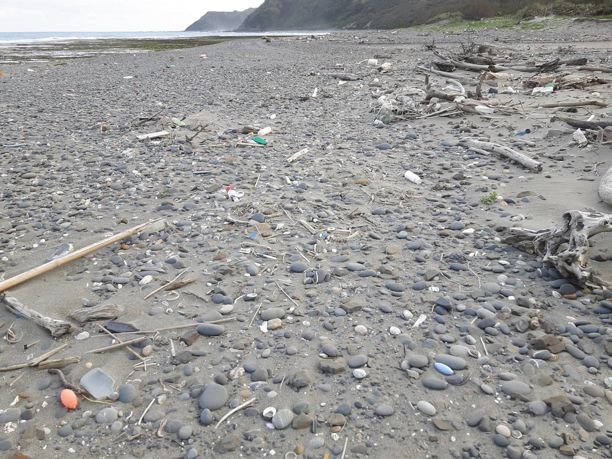 TrevorCPadgett's tweet photo. Fairly remote and unused - save for fishing and and a few tanks during army drills - beach here in southern Taiwan, but still the wretched waste of our species blankets it. The Pacific takes our trash, and gives it back. #taiwan #beachgarbage #anthropocene https://t.co/GXrLY3oNd4