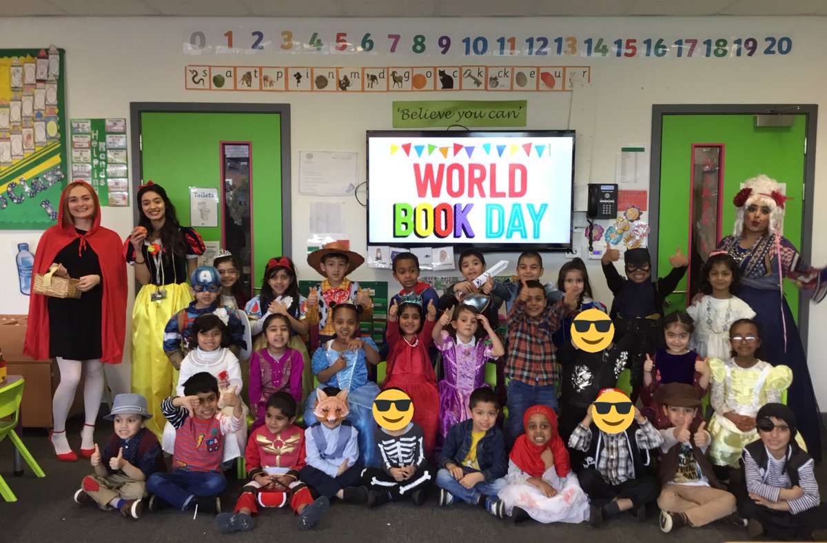 Class 1 celebrating #WorldBookDay <a href="/OliveTreeBolton/">Olive Tree Primary</a> <a href="/OliveTreeHT/">Headteacher</a> <a href="/skovariwala/">Mrs Kovariwala</a> <a href="/sulayman_isa/">Sulayman</a>