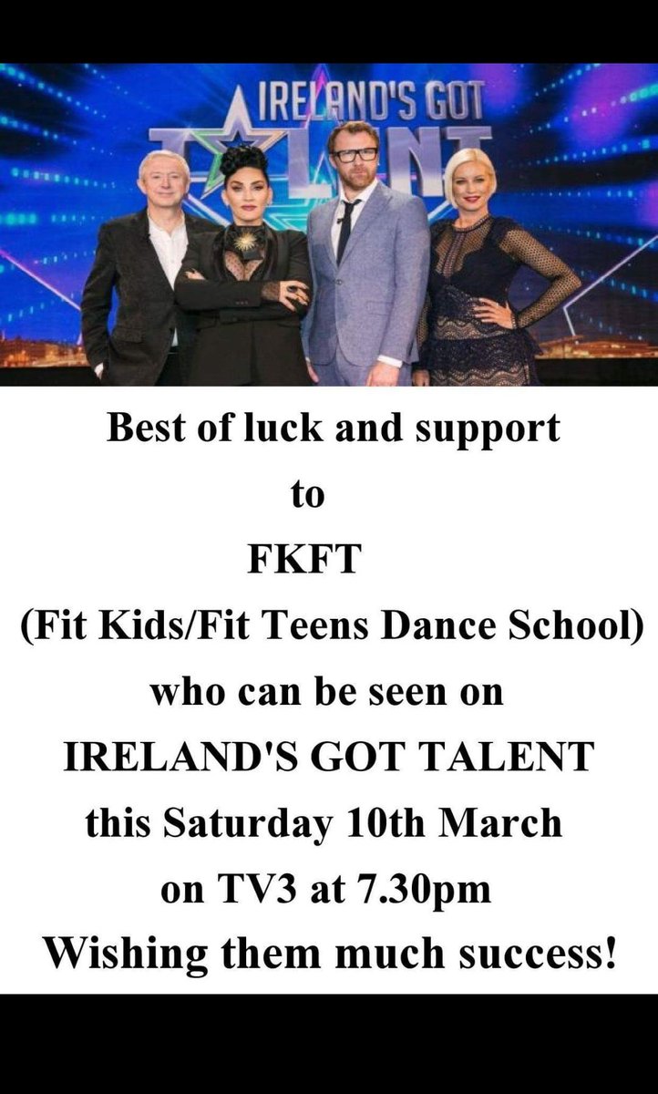 PSNeasain's tweet photo. Best of luck to Sixth Year student Dylan Bennett who is competing with his dance group FKFT tomorrow evening on @GotTalentIRL on TV at 7.30pm. #díograis https://t.co/2dpKo4mH4r