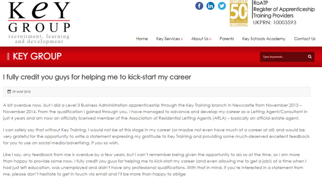 Feedback Friday is here! we've got more excellent feedback from candidates who we've helped. #unlockspotential #feedback #apprenticeships