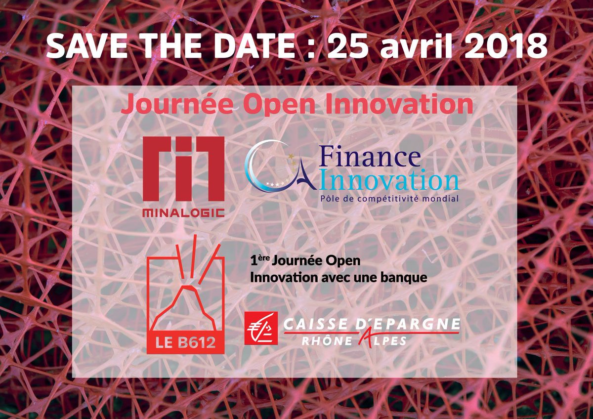 HUB612's tweet photo. SAVE THE DATE : 25/04 Journée #Open #Innovation de @leb612_incub et @CE_RhoneAlpes pour accélérer la digitalisation de la banque organisé par @Minalogic avec @financeinnov. 
Toutes les informations sur les thèmes et l'inscription : https://t.co/Zh4v5jJ8IX https://t.co/BjG9dQZCki