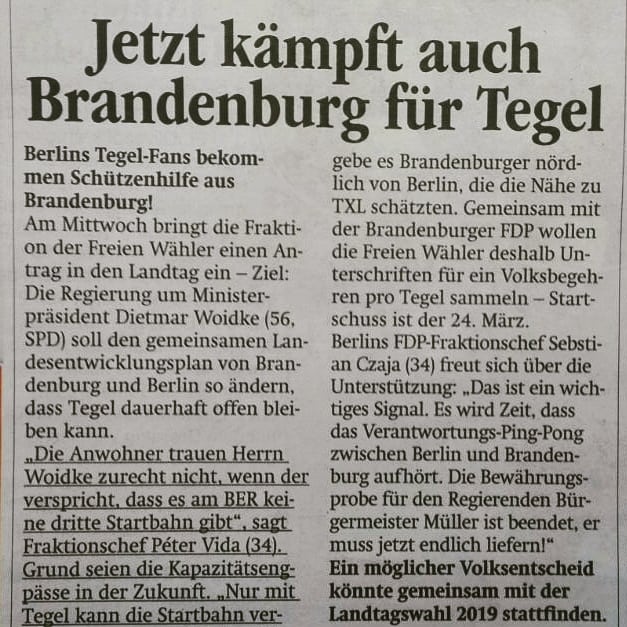 tegelretter's tweet photo. Großes Dankeschön für die breite mediale Berichterstattung. Jetzt gilt es die Unterschriftenlisten auszufüllen und an unser Postfach zu senden. #Brandenburg zählt auf unsere #Tegelretter! #ProTXL 🛫 https://t.co/IS4tw70U1s