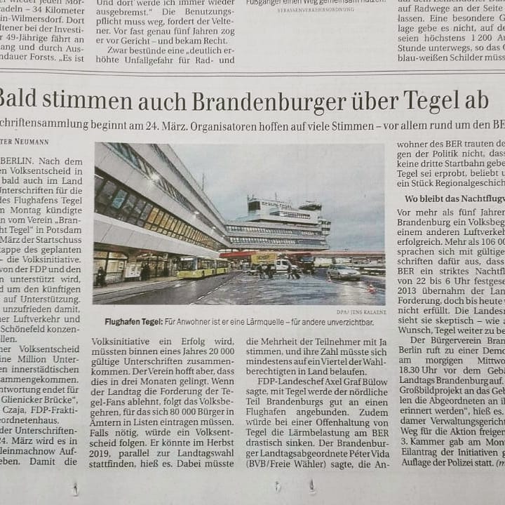 tegelretter's tweet photo. Großes Dankeschön für die breite mediale Berichterstattung. Jetzt gilt es die Unterschriftenlisten auszufüllen und an unser Postfach zu senden. #Brandenburg zählt auf unsere #Tegelretter! #ProTXL 🛫 https://t.co/IS4tw70U1s