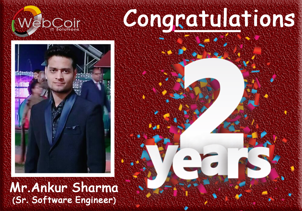webcoir's tweet photo. Dear All.
We would like to congratulate Mr. Ankur Sharma on completing #2_Year with Us.He has contributed immenesly towards the success of Webcoir It Solutions Pvt. Ltd.
As an Organization we truely appreciate your contribution and look forward to the next year.
IT'S #Party_TIME https://t.co/lukkvOXHNL