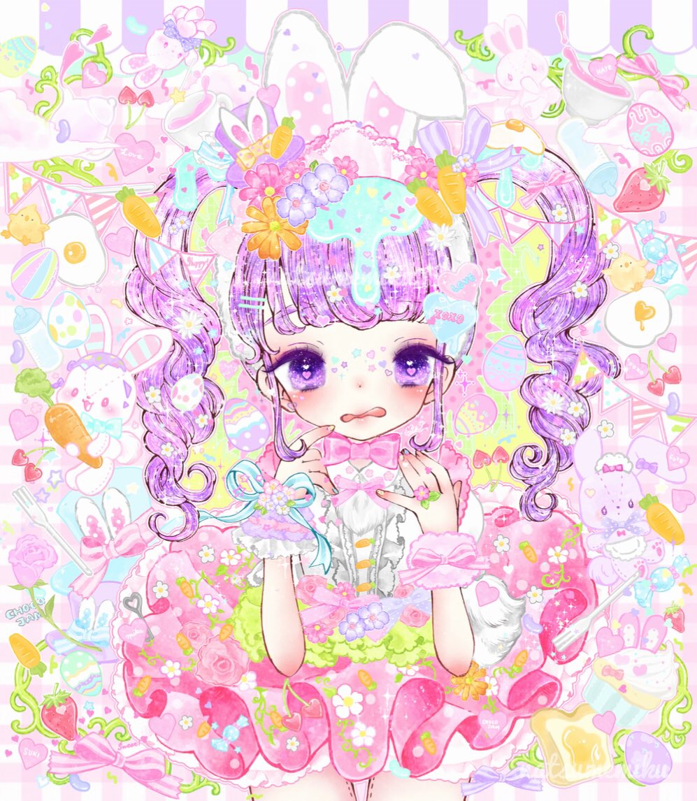 「#私の作品もっと沢山の人に広がれ祭り
女の子とウサギが好きです??? 」|なつめみく♡Natsume Mikuのイラスト
