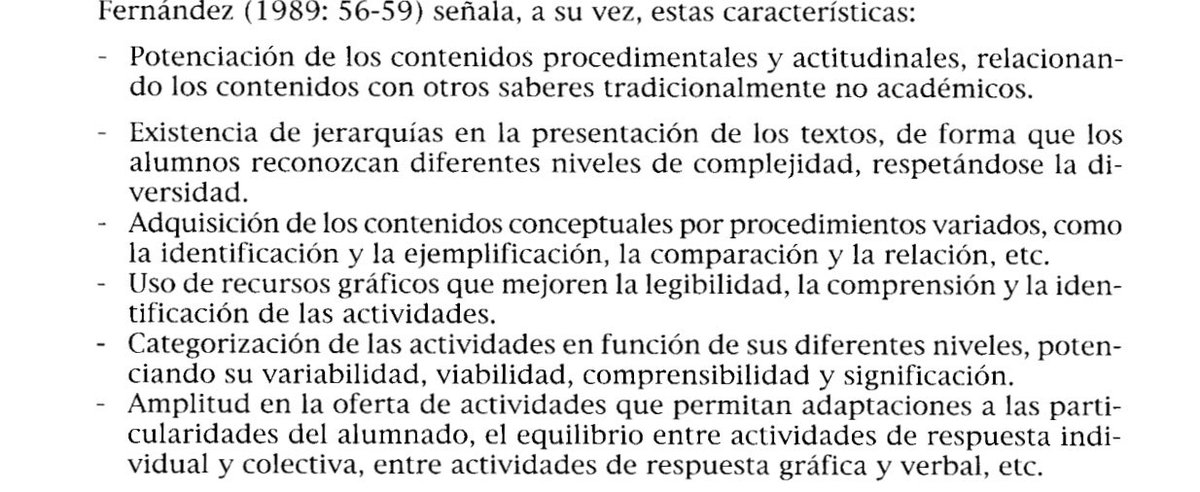 #DDC18_2 En el tema 5 de la asignatura de DDC,otro autor como Fernández (1989) recalca las siguientes características de los materiales didácticos.