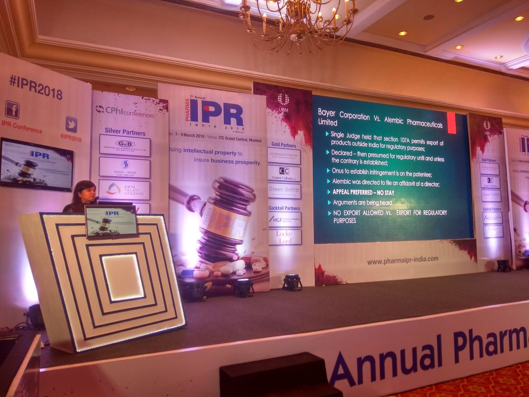 IPR2018's tweet image. Esteemed Speaker: Saya Choudhary Kapur, Partner, Singh and Singh Law Firm is speaking on Overview on the Patent Litigation in India.

@CPhI_Conference
#IPR2018
#CPhIconferences