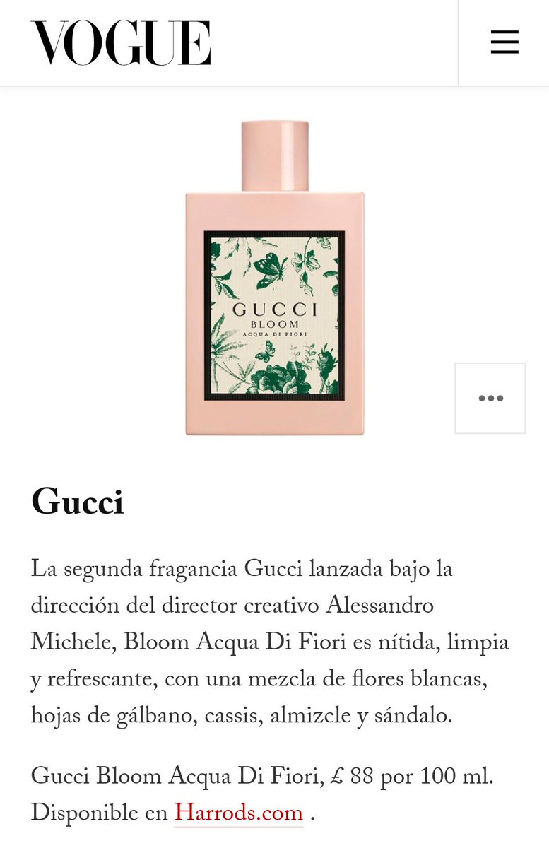 nurplj's tweet photo. "Bloom Acqua Di Fiori es nítida,limpia y refrescante,con una mezcla de flores blancas,hojas de galbano,Cassis, almizcle y sándalo" #VogueUK a puesto el nuevo perfume de Dakota y Gucci como uno de los 10 mejores de la primavera👏ORGULLOSA de mi REINA😘 #DakotaJohnson #MuseGucci https://t.co/iHJUo8DcK8