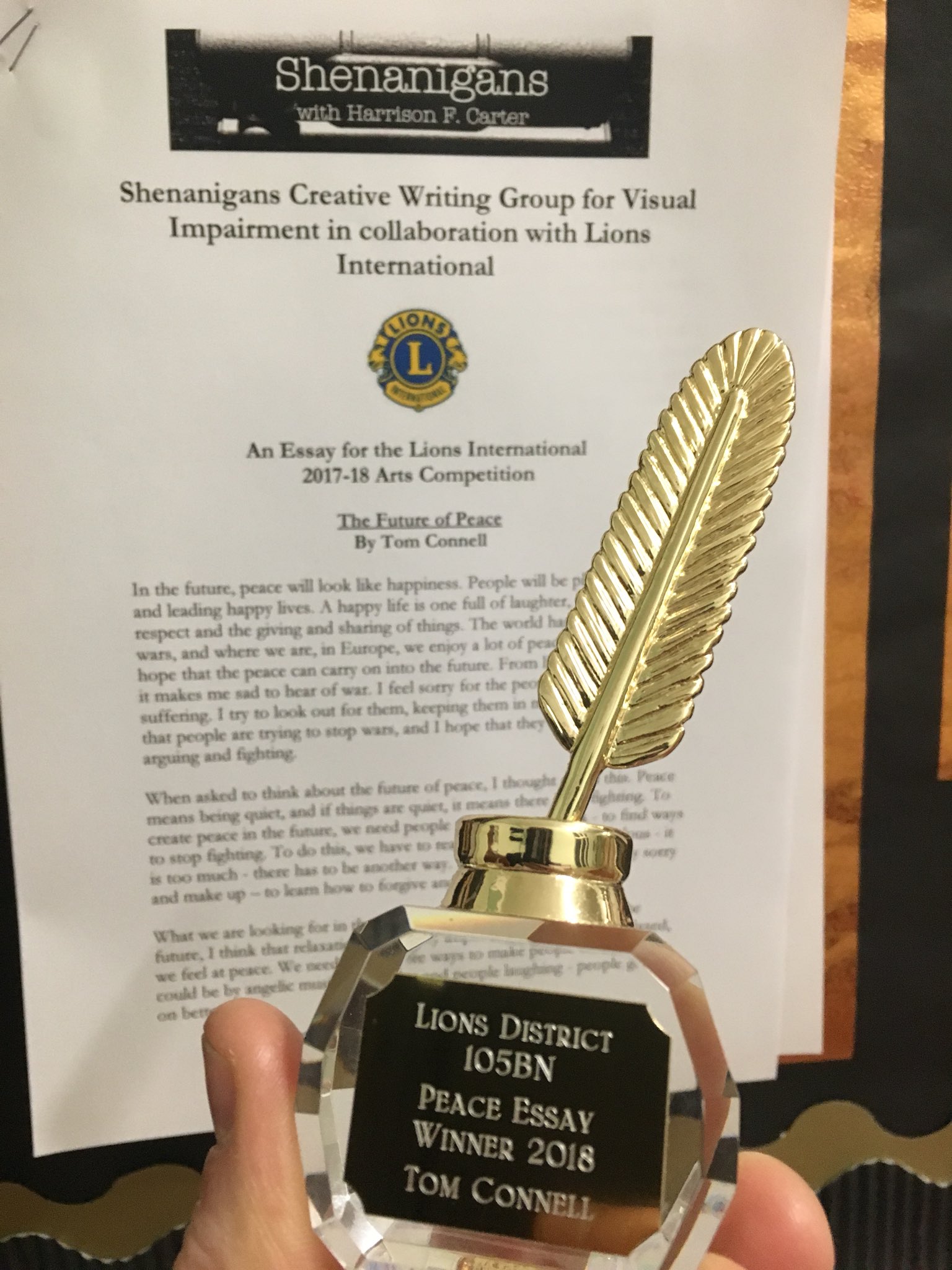 Proposal Essay Harrison F Carter On Twitter Proud To Present Our Winning Peace Essay Lionsclubs District Bn Convention In Kendal On The Rd March Extended Essay Topics English also Good High School Essay Topics Harrison F Carter On Twitter Proud To Present Our Winning Peace About English Language Essay