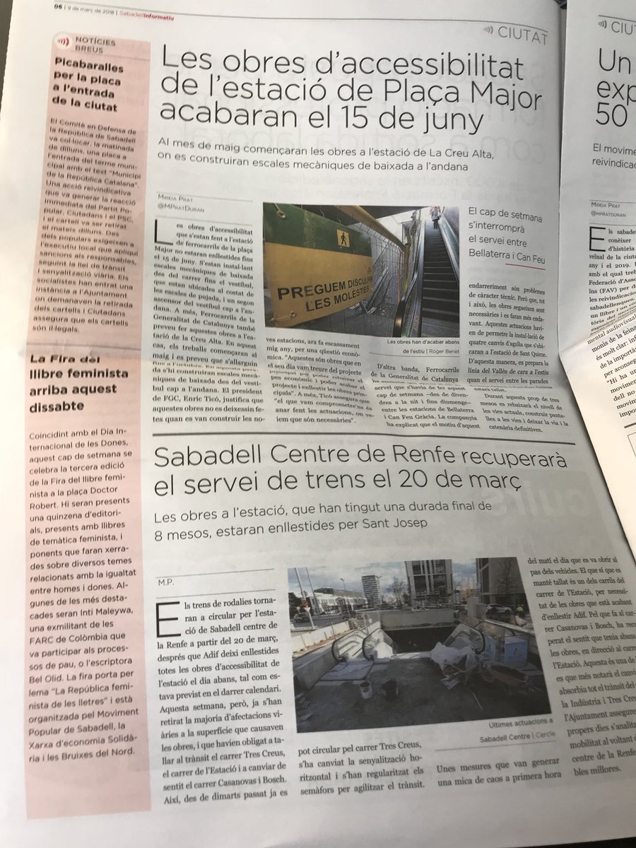 rogerbr21's tweet photo. Després de la nevada... El #SabadellInformatiu torna a sortir al carrer escrit pels companys i companyes de @RadioSabadell 🗞

🏗Obres Parc de les Aigües 
🚉L’estat de les estacions de @Renfe i @FGC 
☃️ Galeria #NeuRS
🎙#SBDràdioLAB la nova escola de ràdio
➕ I com sempre, més! https://t.co/IlzTHh95W3