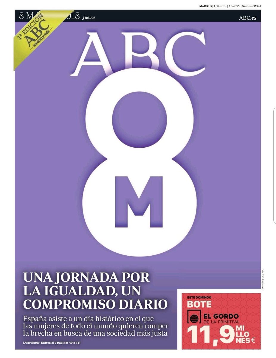 beamartinh's tweet image. Hoy coinciden las portadas de los principales periódicos nacionales .... #ElPoderDeLaMujer @el_pais @elmundoes @abc_es @larazon_es