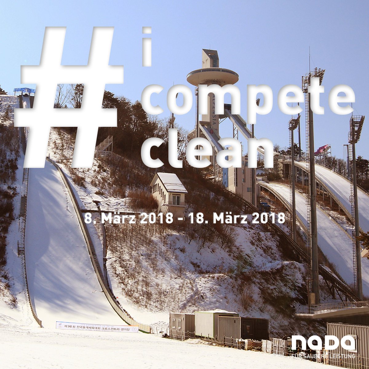NADADeutschland's tweet photo. #icompeteclean - das Statement der sauberen Athletinnen und Athleten. Wir wünschen euch schöne und erlebnisreiche Paralympische Spiele in #PyeongChang2018. #sauberbleiben #fürsaubereLeistung https://t.co/fM42EL31wK
