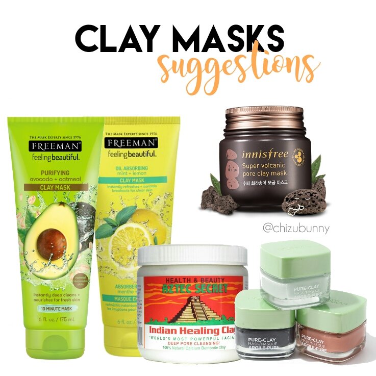 (2) Clay/Mud mask- Use to remove excess sebum, dirt, impurities. - Helps to deep cleanse pores.Clay --> Recommended untuk normal to oily skin. A little bit on the drying side.Mud --> Recommended for all skin types. Gentler to the skin compared to clay.