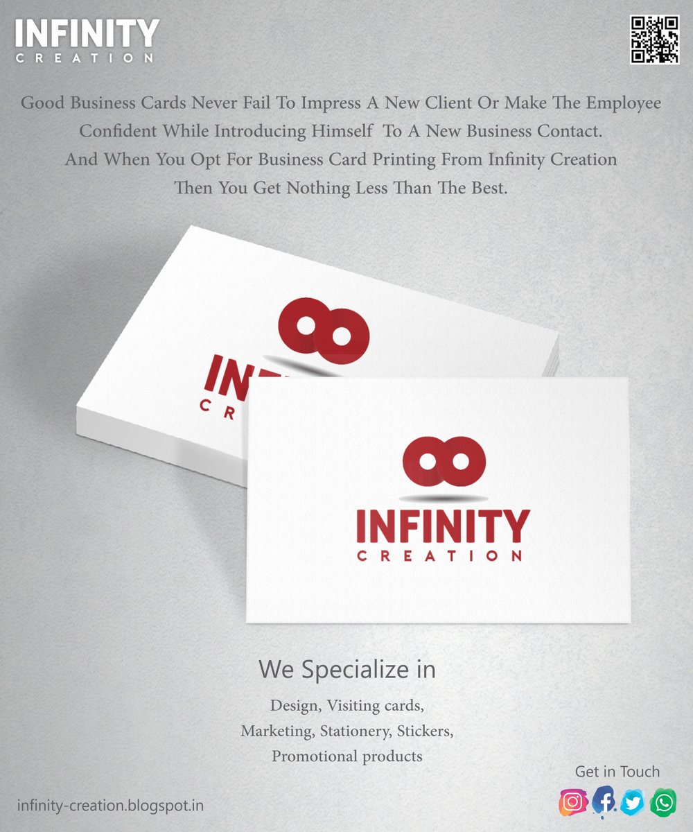 visitinfinity's tweet image. Good business cards never fail to impress a new client or make the  employee confident while introducing himself to a new business contact.  And when you opt for business card printing from Infinity Creation then  you get nothing less than the best.  #InfinityCreation