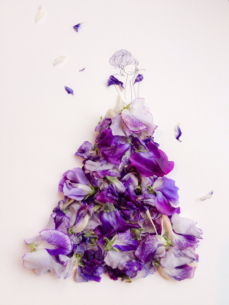 はな言葉 ウェディングドレス 紫色のスイートピードレス 花言葉は 門出 ほのかな喜び 優しい思い出