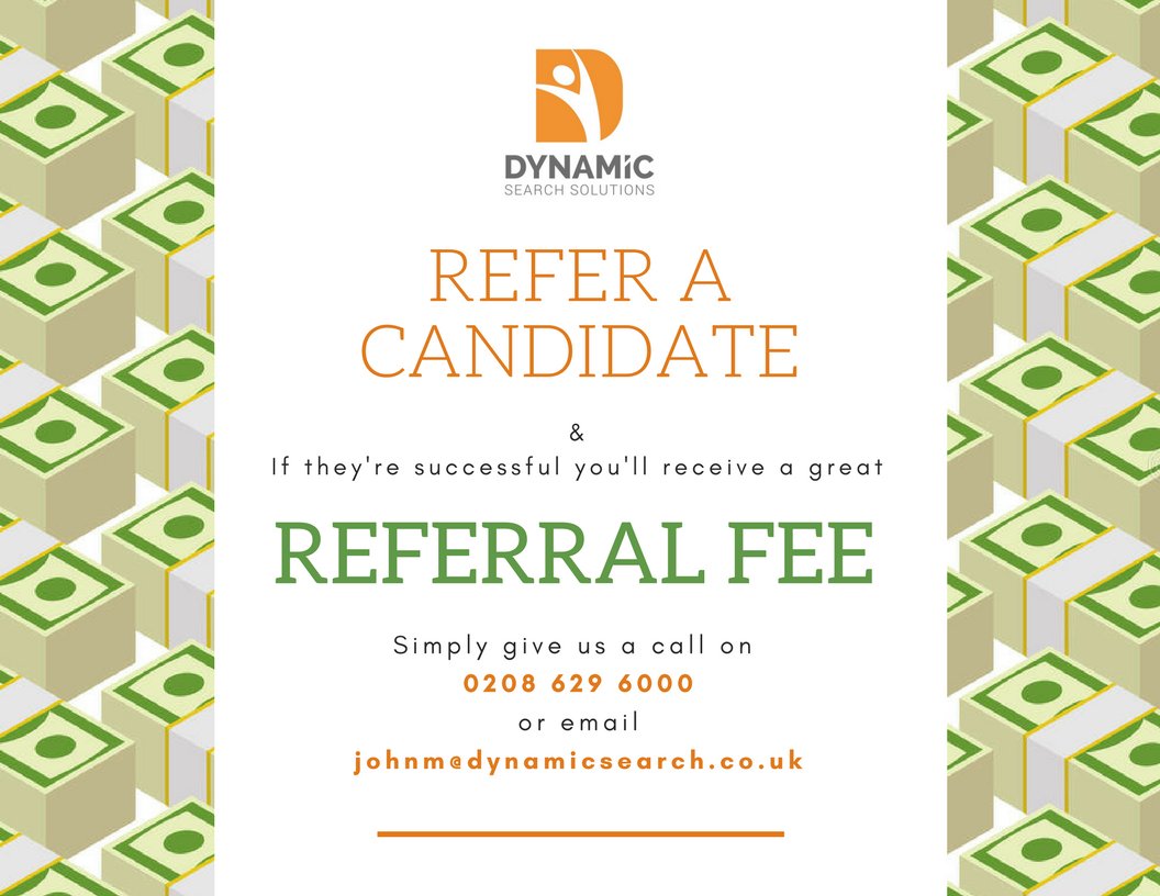 Dynamic__Search's tweet photo. $ REFERALL FEE $

Refer a candidate to us and if we successfully place them you will receive a £250 referall fee! 

Simply contact us on 0208 629 600 or email johnm@dynamicsearch.co.uk https://t.co/D6tBJpbqPw