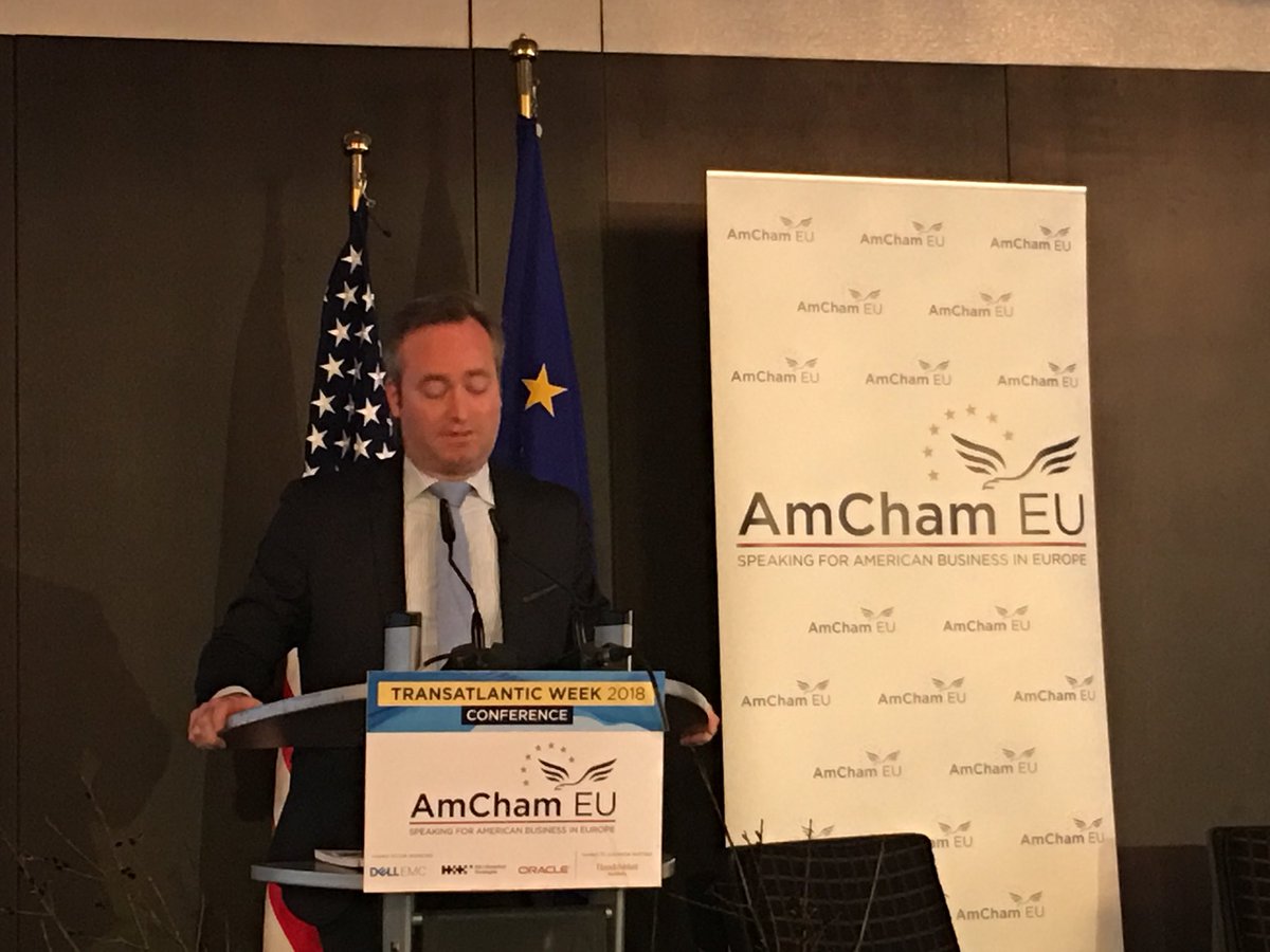 AmChamEU's tweet photo. The #singlemarket needs to be a place of convergence and not just competition says @JBLemoyne at #Transatlantic2018 https://t.co/ZEviKoZNDd