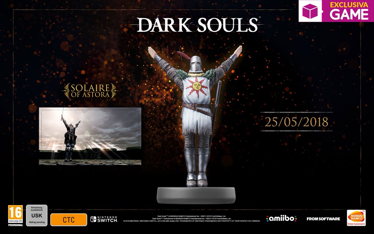 VideojuegosGAME's tweet photo. ¡BENDITO SEA EL SOL☀️! Y los amiibo🙃.

Desde hoy a las 11am reserva el amiibo de SOLAIRE DE ASTORA de la saga DARK SOULS.

Solo en GAME. https://t.co/ilEWA0RaTe