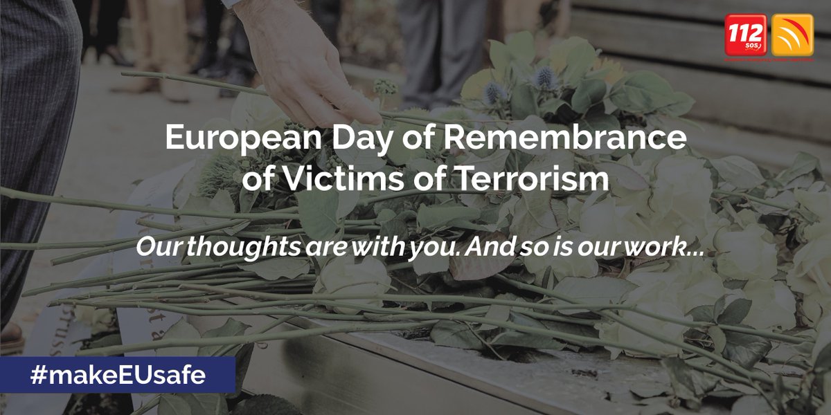 112_sos's tweet photo. On the European Day of Remembrance for #victimsofterrorism we commit to continue doing our small part to reduce the number of victims of terrorist attacks. https://t.co/AjO1d2Dpvh