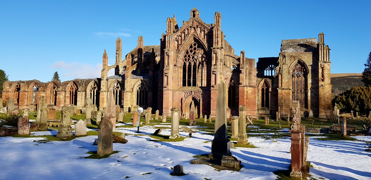 Blue sky and sunny at Melrose Abbey this morning. Great day to visit. #Scottish #Borders <a href="/welovehistory/">Historic Scotland</a>  <a href="/VisitScotland/">VisitScotland</a>