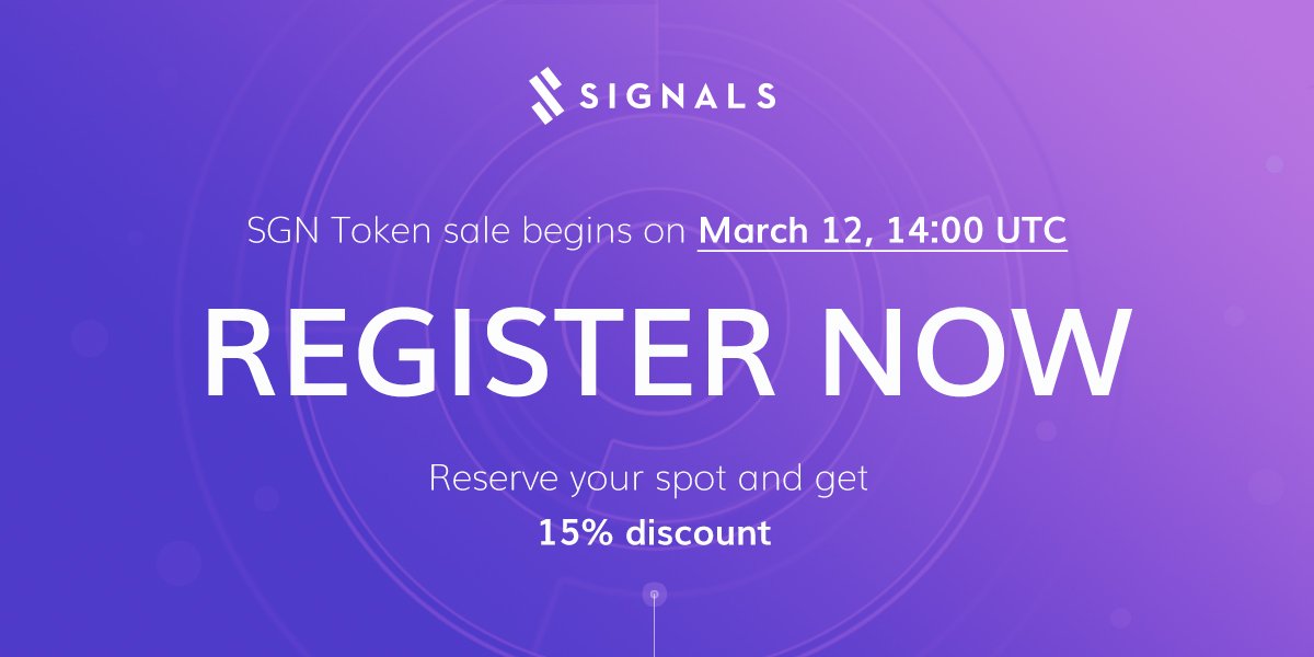 Signals_Network's tweet image. Don't wait with completing registration (KYC) any longer, because the first batch of contributors will receive a 15% discount on their purchase 💜 

▶️signals.network/token-sale-reg…