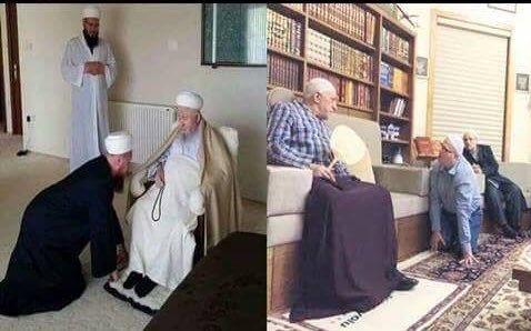 İbadet ederken Allah’ın huzurunda eğilerek şereflenen insan, bir takke, bir cübbe, bir sarık takanın önünde dört ayak olup insanlıktan bu kadar çıkar mı?