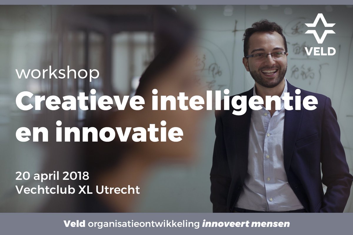 Ben je innovatieprofessional?
Wil je in één dag meer leren over creatieve intelligentie en innovatie? 
Meld je dan aan voor deze inspirerende workshop  op 20 april 2018:
veldorganisatieontwikkeling.nl/workshop-creat…

#innovatie #HR #futureofwork

ps: 10% early bird korting tot 20 maart!