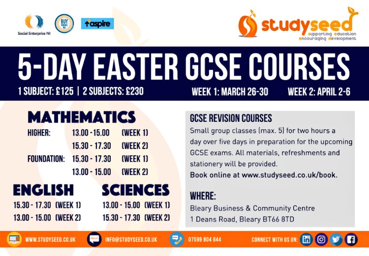 Studyseed's tweet photo. We launched as a #socialenterprise a year ago! So much has changed and developed since then. We are proud of what we accomplished so far. We started with #easterclasses and now we’re launching our new ones for this #Easter #gcserevision #maths #english #science #oneyearold #tutor https://t.co/u4MV9iwirc