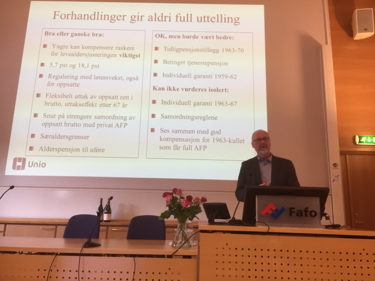 SFuglevaag's tweet photo. Erik Orskaug @UnioNorge om veien fra Brutto er best til Påslag er greit! #pensjonsforum @Fafoinfo #pensjon https://t.co/3sDW8QHyMM