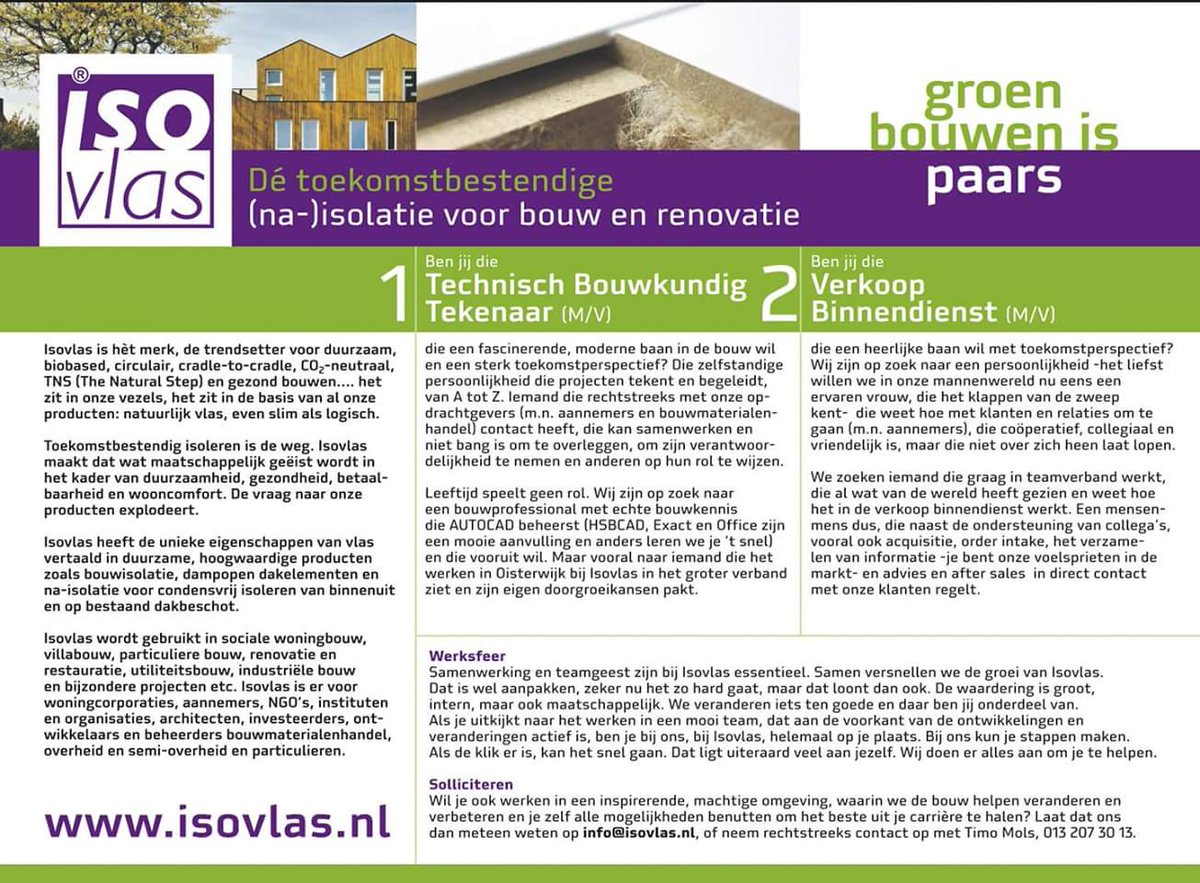 2 vacatures bij isovlas Oisterwijk B.V.