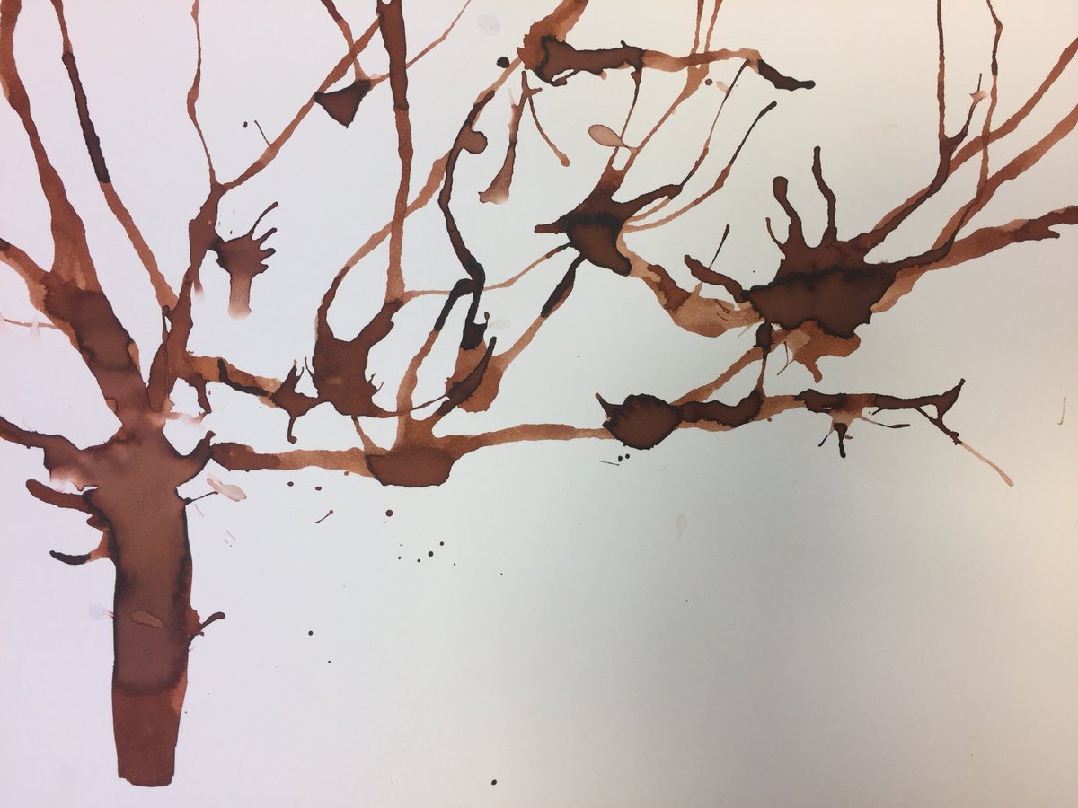 IsfecG's tweet photo. Technique en arts visuels = que faire avec de l’encre ? Encre soufflée (arbres dans la tempêtes) / encre à bulles, bulles d’encres (ballons dans le ciel) 
Fait avec des élèves ULIS et CP, adaptables à tous niveaux ! #artsvisuels #ecole #cp #ulis #encre https://t.co/v1fo6KeSpK